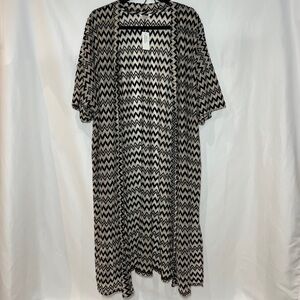 Penningtons Long Cardigan with Kimono Sleeves in Beige Plus Size 3X